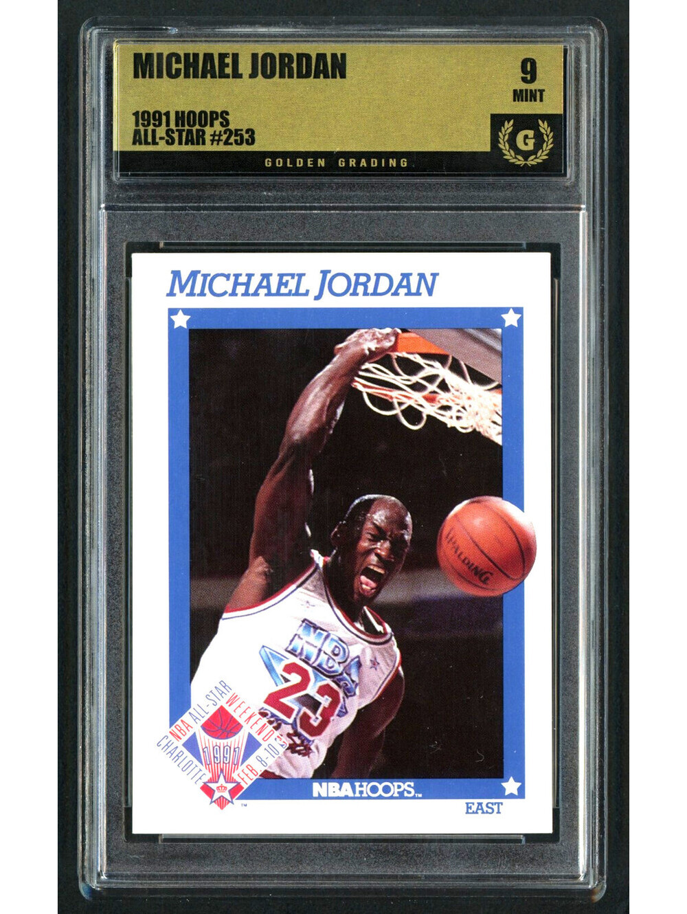 1991 HOOPS ALL-STAR #253 MICHAEL JORDAN BULLS HOF GRADED MINT 9